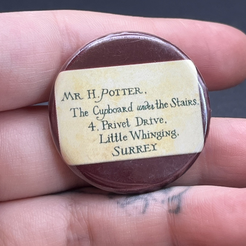 Harry Potter Wizard Letter Hogwarts Invitation Button Pin